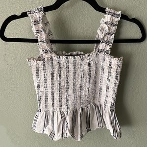 Black and white cropped top